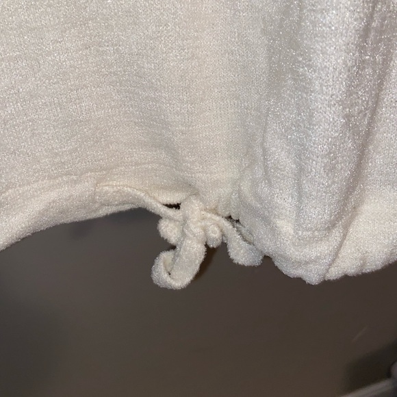 3 Dots L White Sparkly Tied Long Slv - Picture 4 of 6